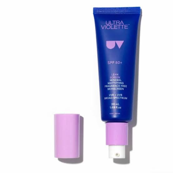 Ultra Violette Lean Screen Mineral Mattifying Fragrance Free Skinscreen UVA + UVB SPF50+